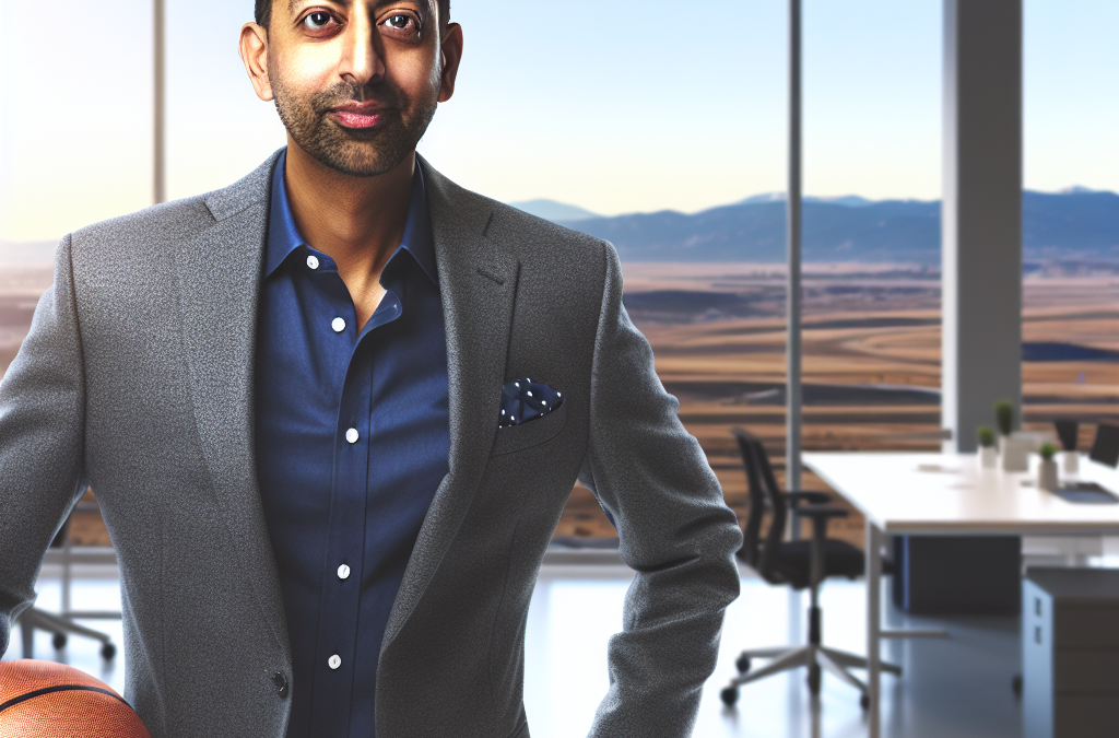 Entrepreneur holding a basketball in a modern office, representing sports-driven motivation and leadership in Grand Junction, Colorado